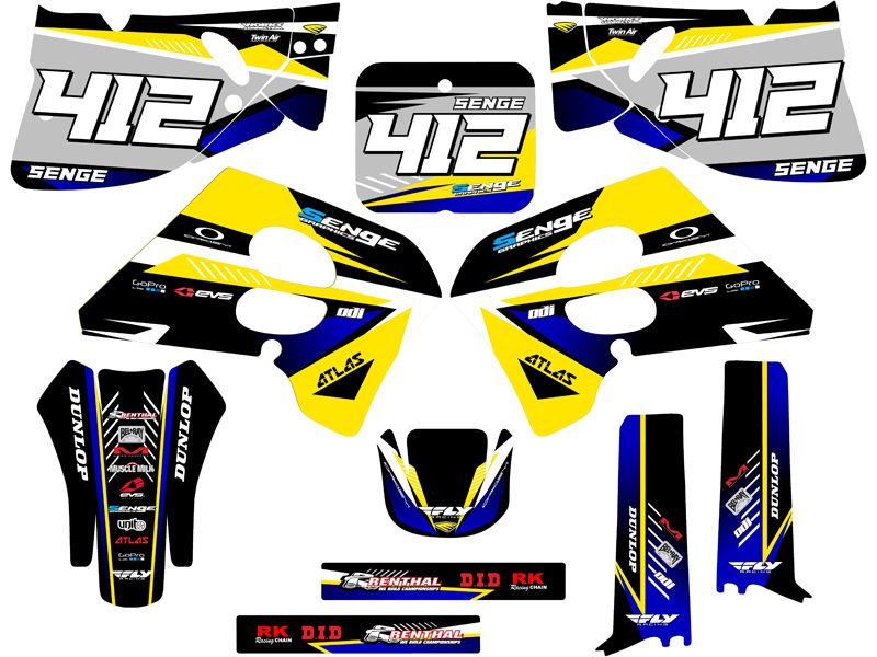 1993 1994 1995 RM 125 250 GRAPHICS KIT RM125 RM250 SUZUKI DECO DECALS